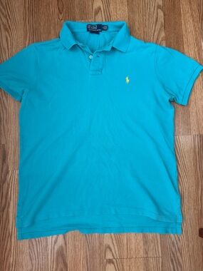 Men’s sz L Turquoise Ralph Lauren  Polo with Yellow Pony
